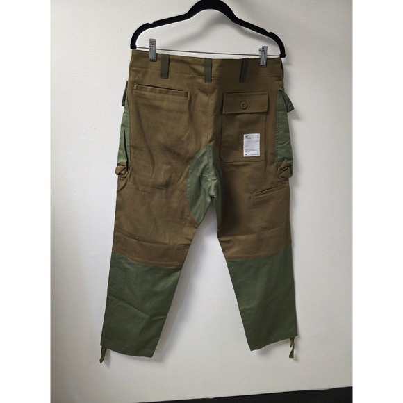 Wasted Collective Men's Cargo Pants Large Green Brown Patchwork Utility Hiking - Picture 5 of 7